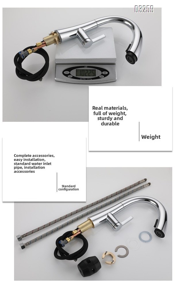 Kitchen Faucet with Pull Down Sprayer Modern Single Hole Kitchen Sink Faucet Single Handle Spotshield Stainless  for RV Basin