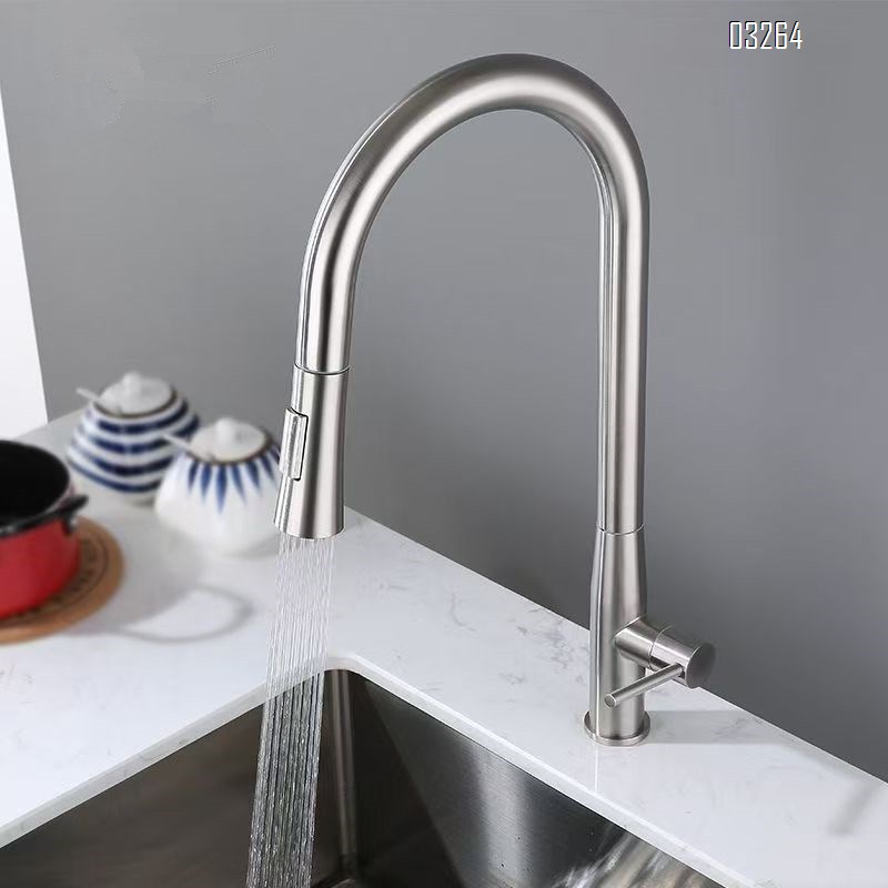 Kitchen Faucet Dual Spray Mode Spot Resist Stainless One-Handle High Arc Pulldown  with Power Clean for Farmhouse RV