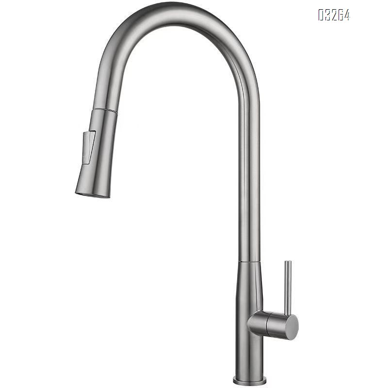 Kitchen Faucet Dual Spray Mode Spot Resist Stainless One-Handle High Arc Pulldown  with Power Clean for Farmhouse RV