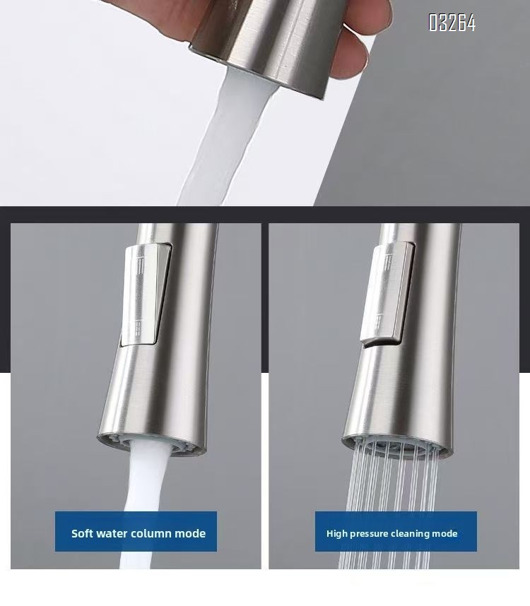 Kitchen Faucet Dual Spray Mode Spot Resist Stainless One-Handle High Arc Pulldown  with Power Clean for Farmhouse RV