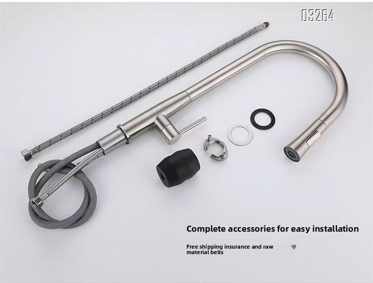 Kitchen Faucet Dual Spray Mode Spot Resist Stainless One-Handle High Arc Pulldown  with Power Clean for Farmhouse RV