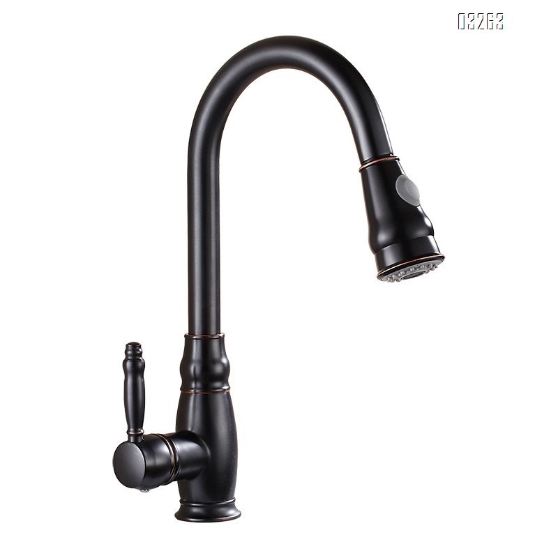 Brass New ORB Pull-down kitchen faucet hot and cold water faucet Single Hole and Handle sink Tap