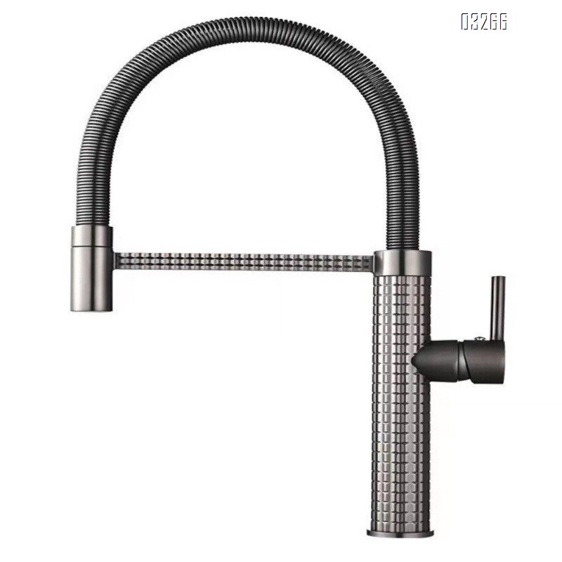 Kitchen Faucet with Pull Down Sprayer,Modern Single Hole Kitchen Sink Faucet, Single Handle, Arctic Stainless for Farmhouse RV