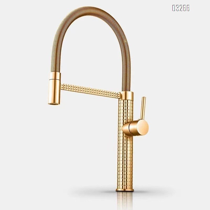 Kitchen Faucet with Pull Down Sprayer,Modern Single Hole Kitchen Sink Faucet, Single Handle, Arctic Stainless for Farmhouse RV