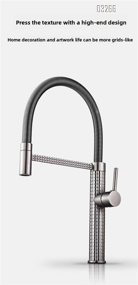 Kitchen Faucet with Pull Down Sprayer,Modern Single Hole Kitchen Sink Faucet, Single Handle, Arctic Stainless for Farmhouse RV