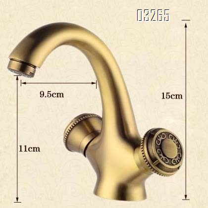 Gold European style full Brass wash basin cold and hot water faucet vintage bathroom sink single hole and handle copper craftsman pool faucet