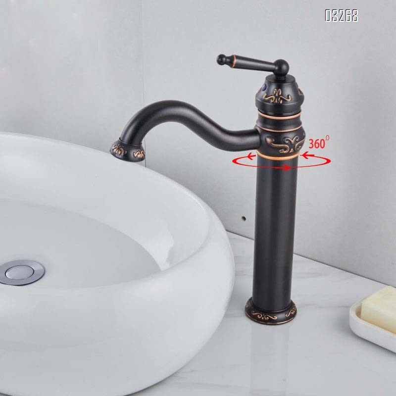 All-Brass ORB bathroon sink faucet with vintage color wash basin for home use cold and hot water in the bathroom
