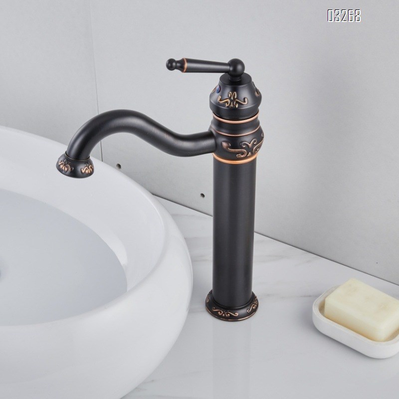 All-Brass ORB bathroon sink faucet with vintage color wash basin for home use cold and hot water in the bathroom