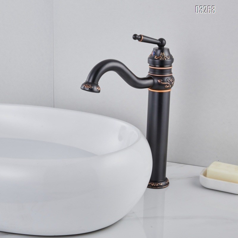 All-Brass ORB bathroon sink faucet with vintage color wash basin for home use cold and hot water in the bathroom