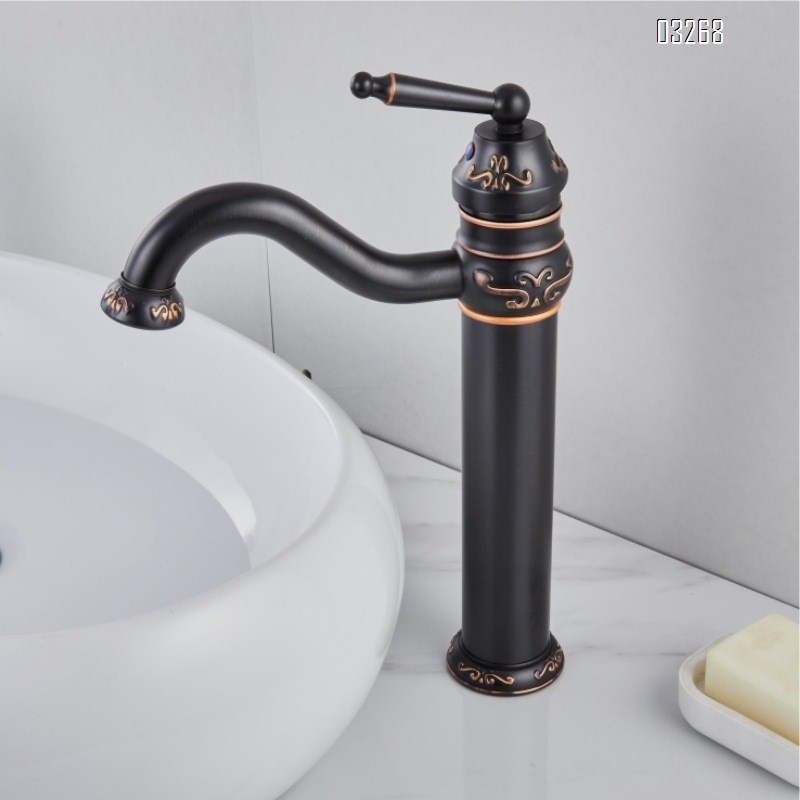 All-Brass ORB bathroon sink faucet with vintage color wash basin for home use cold and hot water in the bathroom