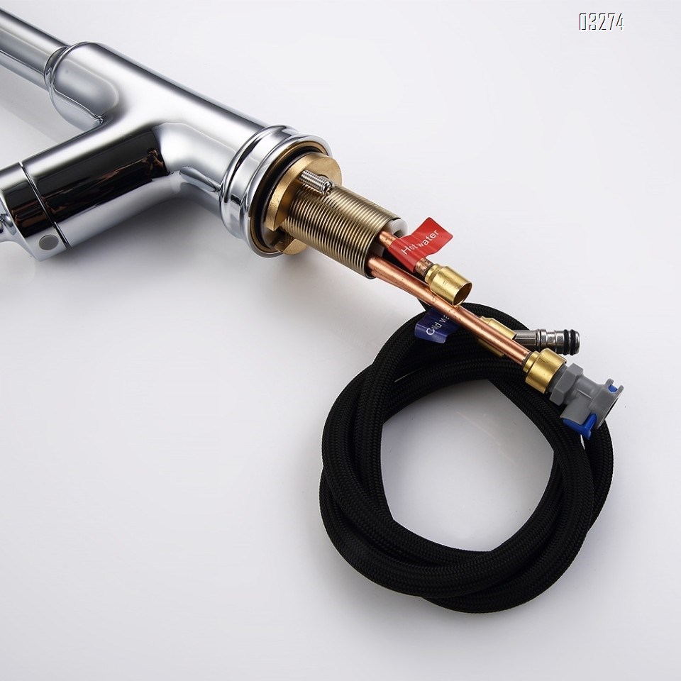 Kitchen Faucet  Single Handle Stainless Steel Chrome Pull Down Kitchen Sink Faucet with Pull Out Sprayerfor Farmhouse Laundry Rv