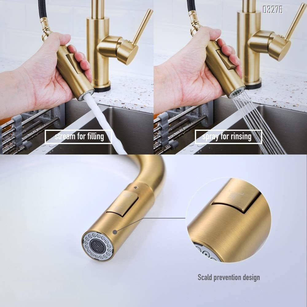 Kitchen Faucet with Dual Function Sprayer One-Handle Modern Kitchen Pulldown Faucet with  Power Clean Spray Technology