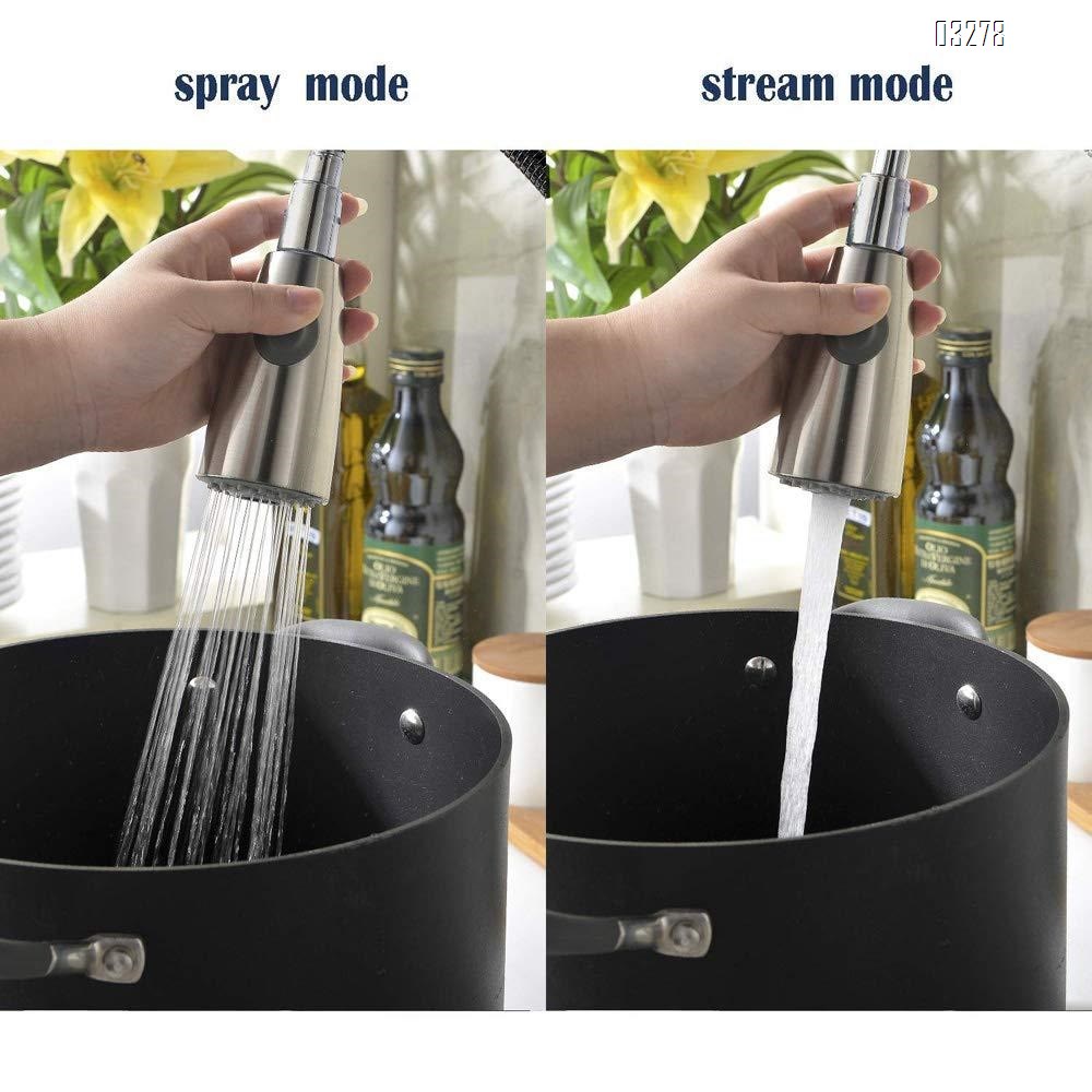 Kitchen Faucet Dual Spray Mode One Handle Pulldown Kitchen Sink Faucet 360° Rotatable with  Power Clean, Spot Resist Stainless