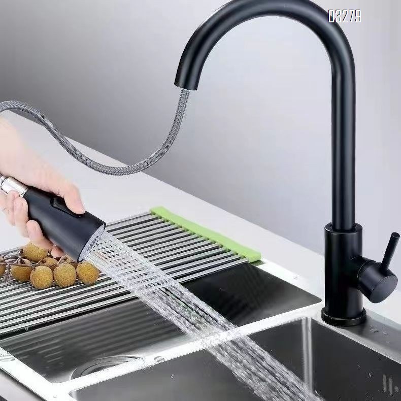 Modern Kitchen Faucets with 2 Modes and Pull Down Sprayer, Stainless Steel Single Handle 360° Swivel Kitchen Sink Faucets