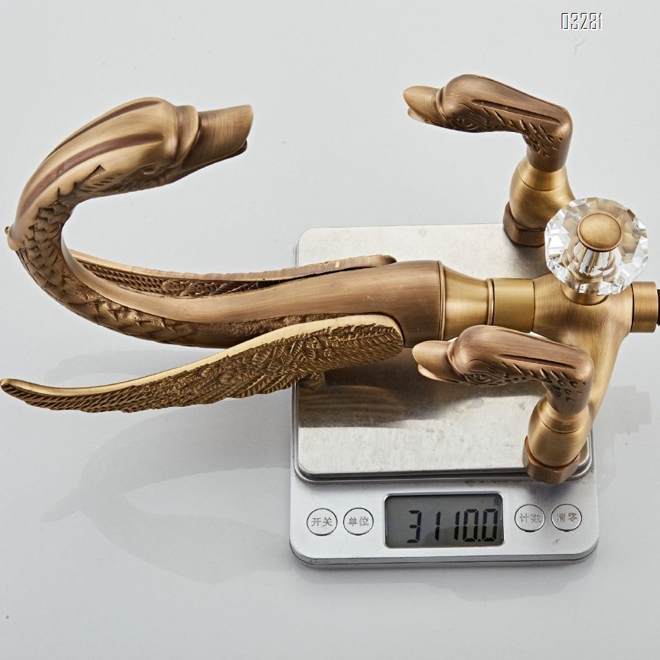 all Brass Artistic golden shower head set home use rain shower soft hose spray head faucet shower set