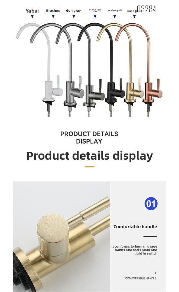 Drinking Water Faucet for Kitchen Sink, Ro Faucet 360-degree Rotation, Lead-Free, 304 Stainless Stee