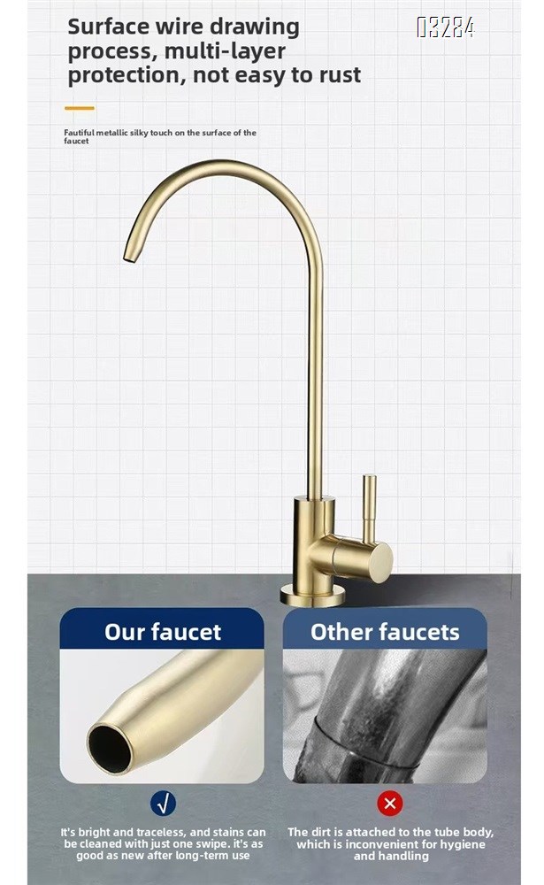 Drinking Water Faucet for Kitchen Sink, Ro Faucet 360-degree Rotation, Lead-Free, 304 Stainless Stee