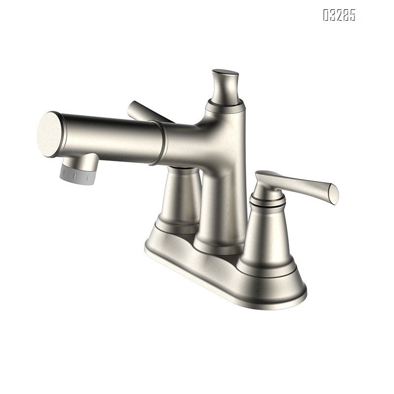 Black three-hole hot and cold water Separate faucet double-handle faucet for home use suitable for washbasin and bathroom Tap