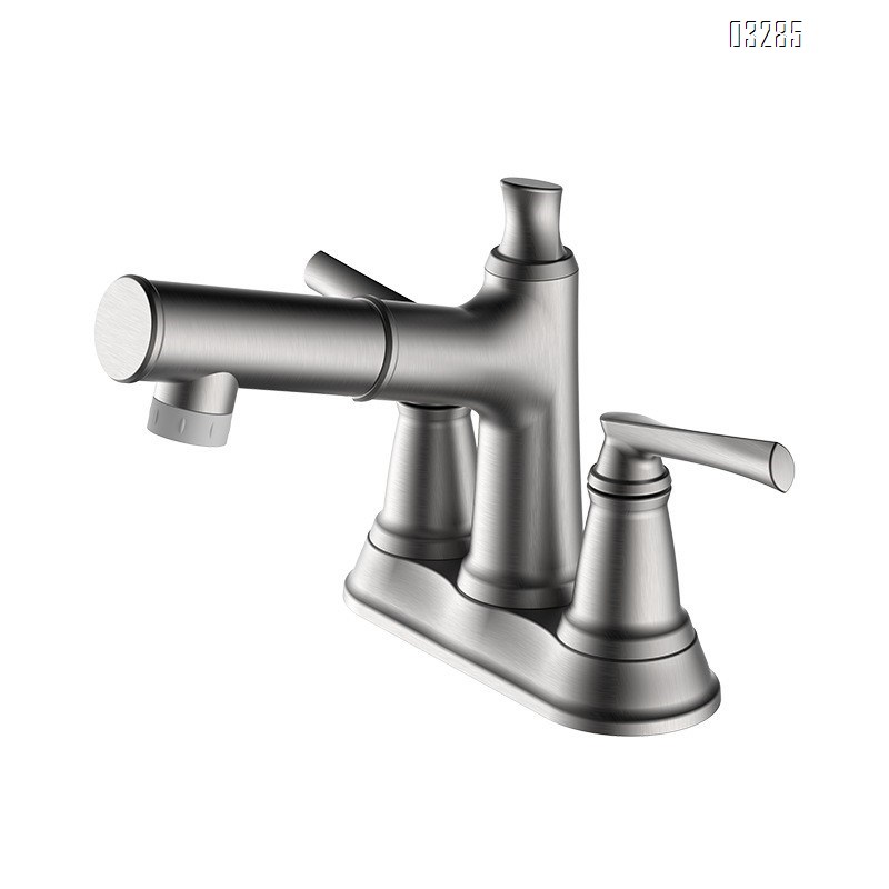 Black three-hole hot and cold water Separate faucet double-handle faucet for home use suitable for washbasin and bathroom Tap