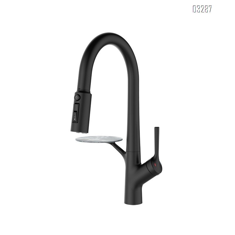 All-Brass kitchen faucet with rotatable pull-Down type vegetable sink and dish wash basin cold and hot water spout with storage