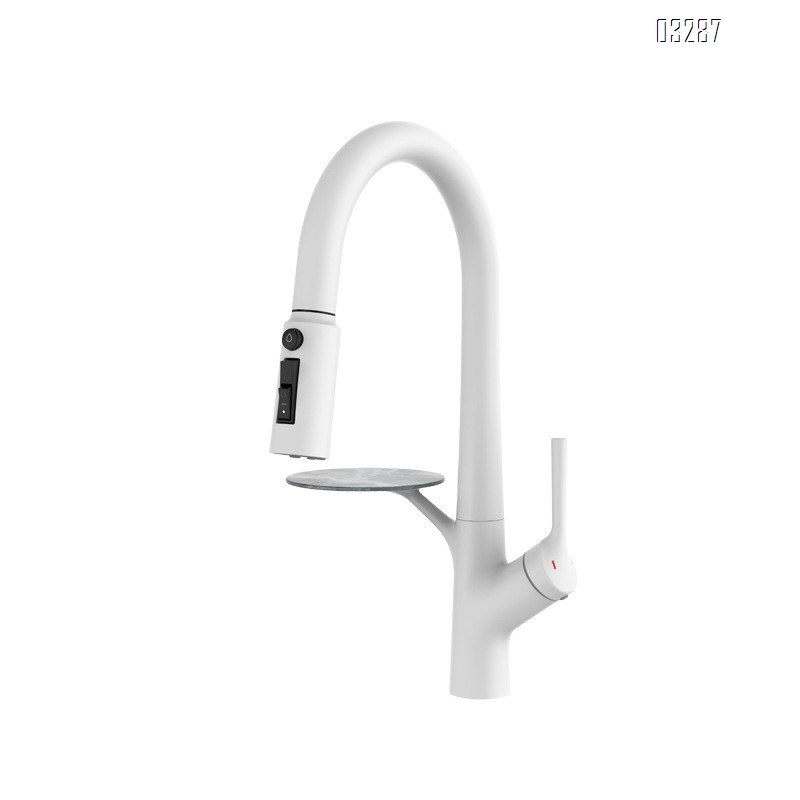 All-Brass kitchen faucet with rotatable pull-Down type vegetable sink and dish wash basin cold and hot water spout with storage
