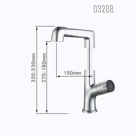 All Brass Pull-out Basin Faucets Cold and Hot water bathroom sink Single Hole and Handle Chrome Basin Faucets