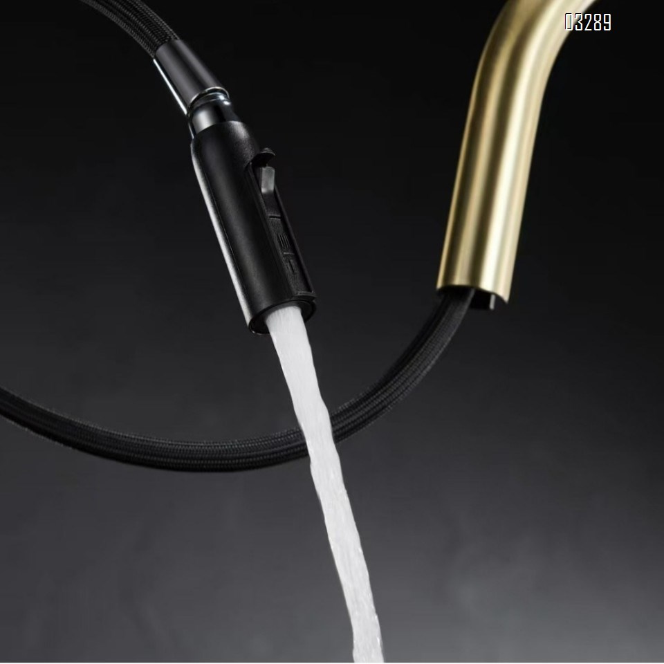 Brass kitchen cold and hot pull-put waterfall kitchen pull-down home stretch balcony cabinet faucet