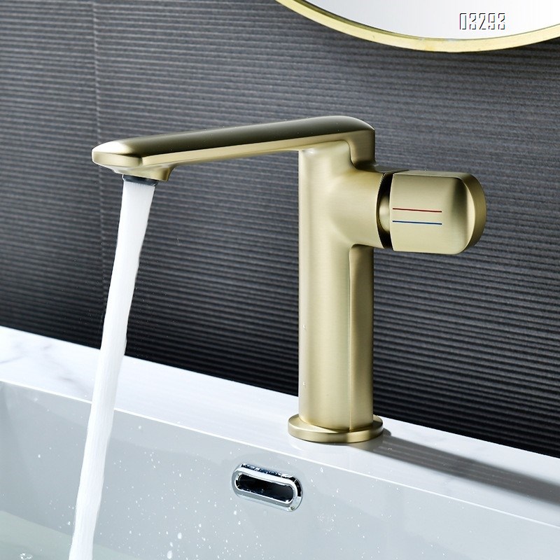 Brass faucet for cold and hot water ceramic wash basin for home use under-counter basin faucet for bathroom and washroom Tap