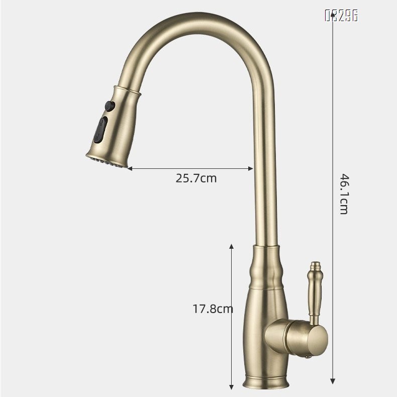 Champagne Gold Kitchen Faucet with Pull Down Sprayer 3 Functions, Single Handle Kitchen Sink Faucet Gold Faucet for Kitchen Sink