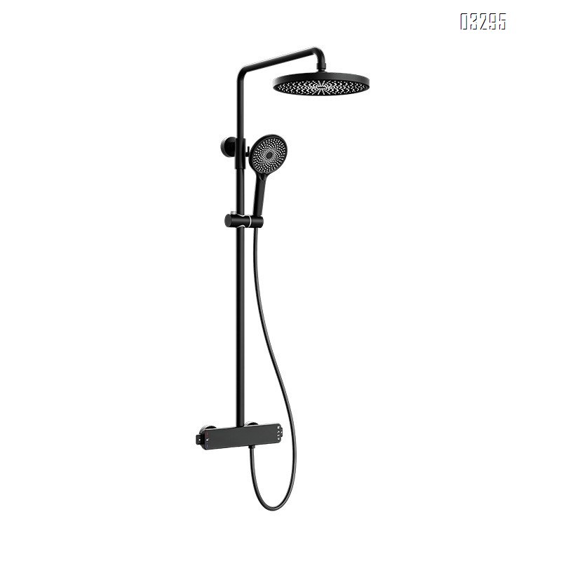 Golden minimalist thermostatic shower head set for home bathroom shower faucet room shower device