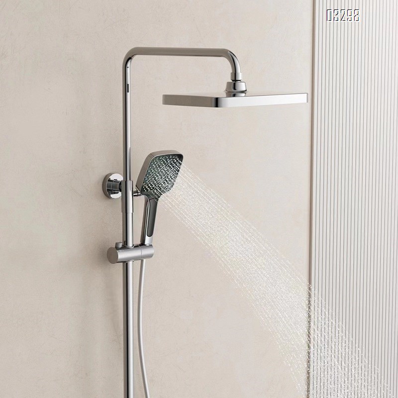 Luxury Shower Head with Temperature Display and Four Modes Adjustment Pure Brass Rain Shower Set