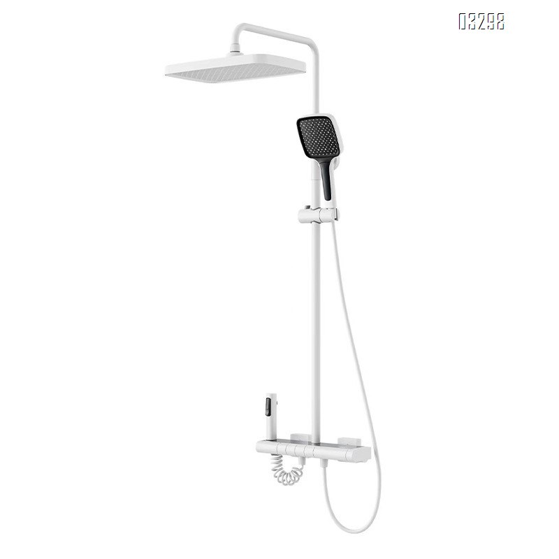 Luxury Shower Head with Temperature Display and Four Modes Adjustment Pure Brass Rain Shower Set