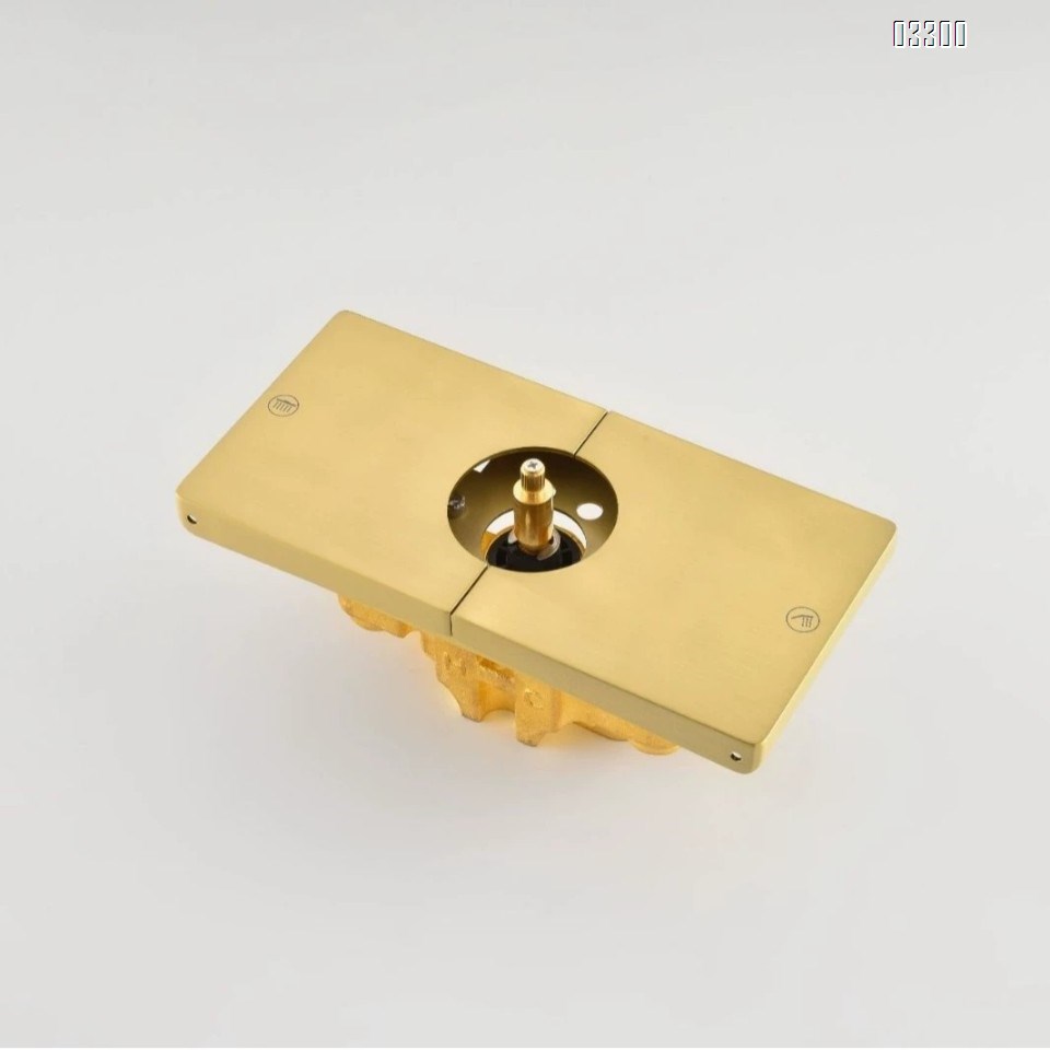 Gold Constant temperature concealed Wall-mounted shower head set with rain shower spray two-function large shower waterfall water mixing valve for home use