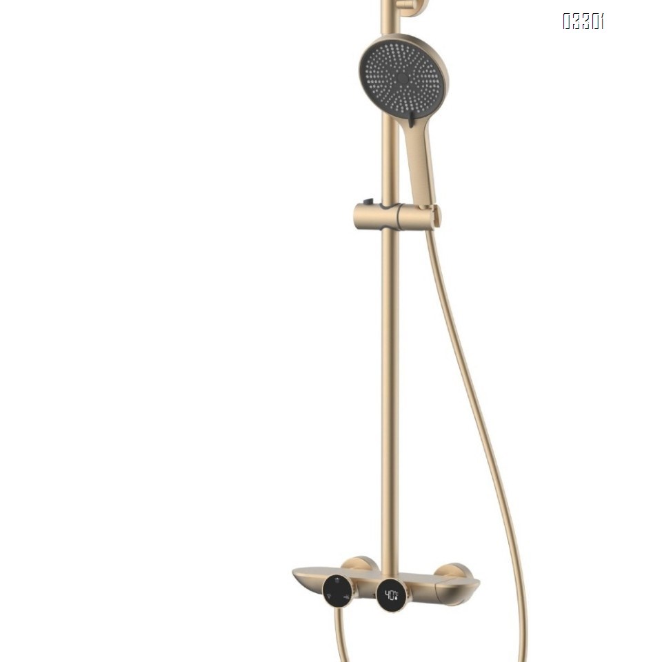 Smart shower head set Simple and luxurious bathroom digital temperature control and pressure increasing three-function Tap