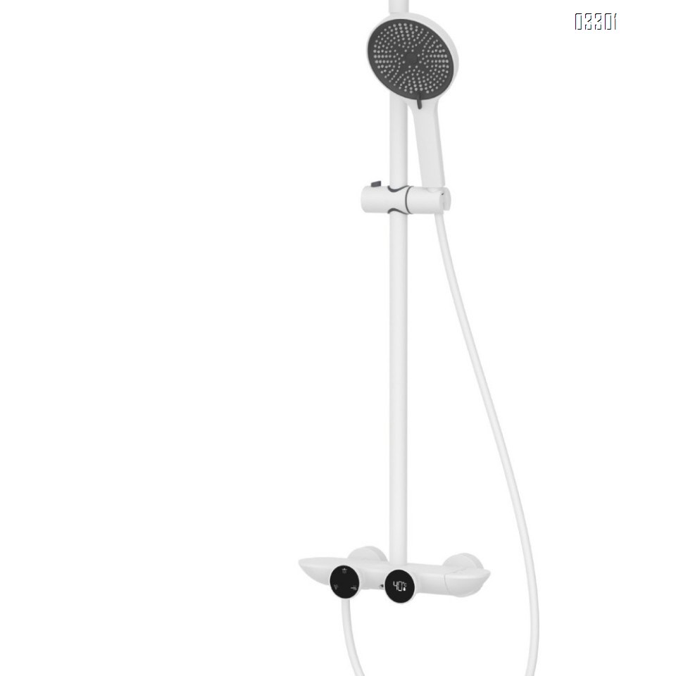 Smart shower head set Simple and luxurious bathroom digital temperature control and pressure increasing three-function Tap