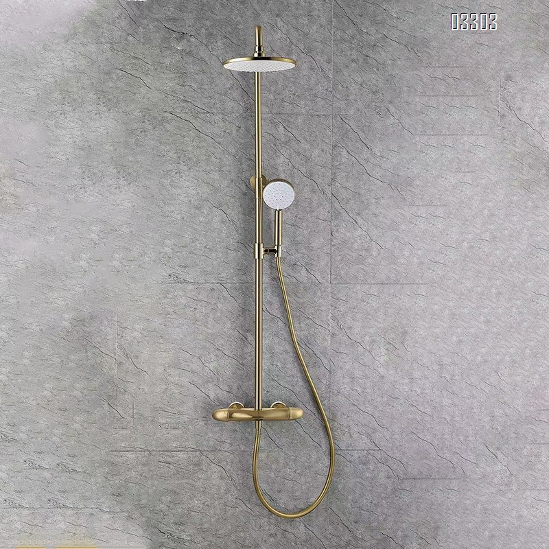 New home luxury European three-function shower set with pure Brass material rotating adjustable shower head set