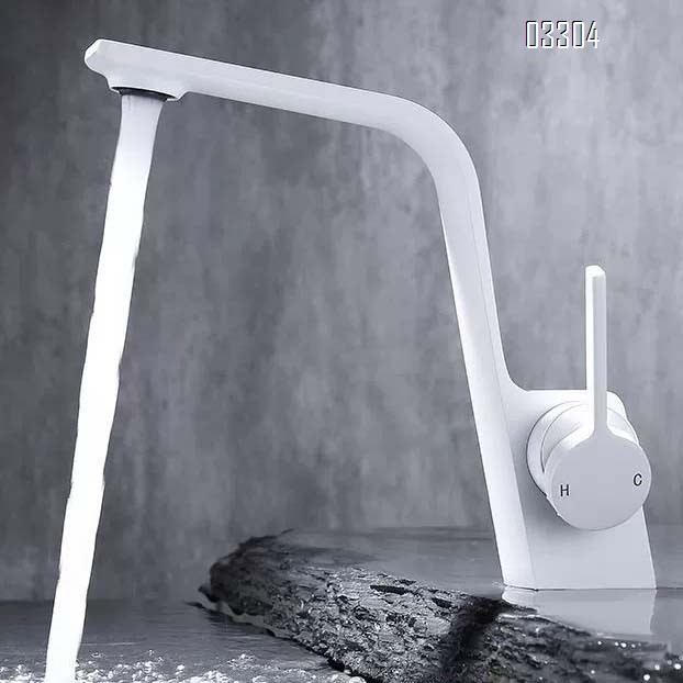 All Brass bathroom sink  faucet with single hole for square wash basin in light gun gray Cold and hot water Tap