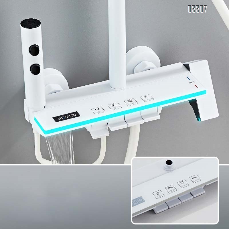 Brass Luxury Gun gray water plating brushed process pressure shower head set pressure bathroom full copper full set