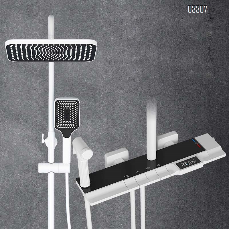 Brass Luxury Gun gray water plating brushed process pressure shower head set pressure bathroom full copper full set