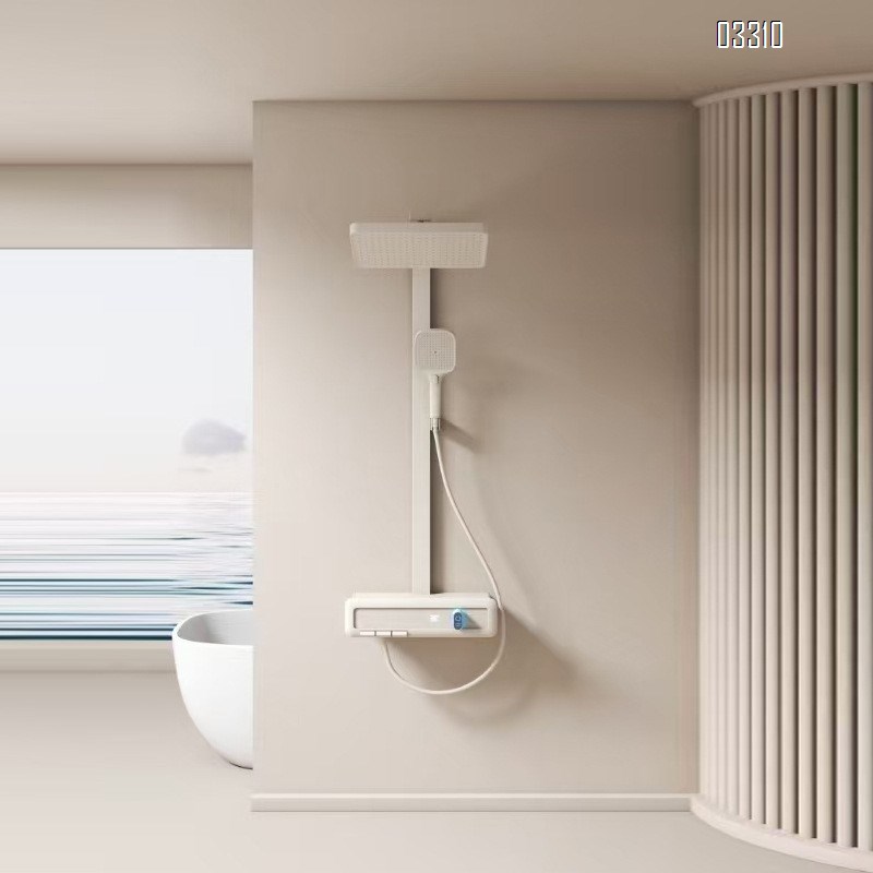 Shower Head Set Home Use Gun Grey Bathroom Cold and Hot Water with Storage Three-speed Digital Display Shower Head