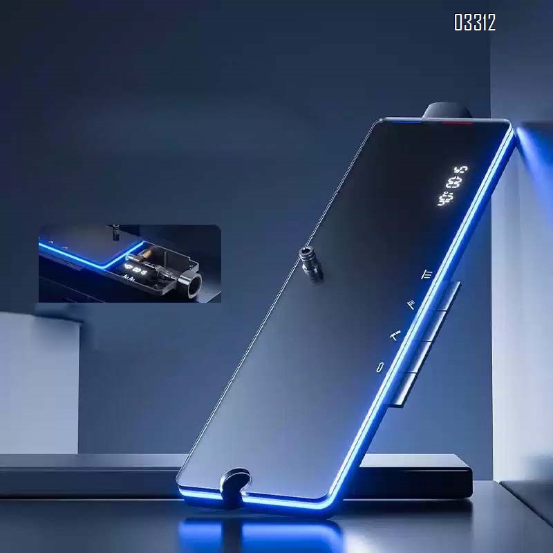 Digital display constant temperature shower head set with piano key full Brass pressure increase square pipe gun gray atmosphere light bath device