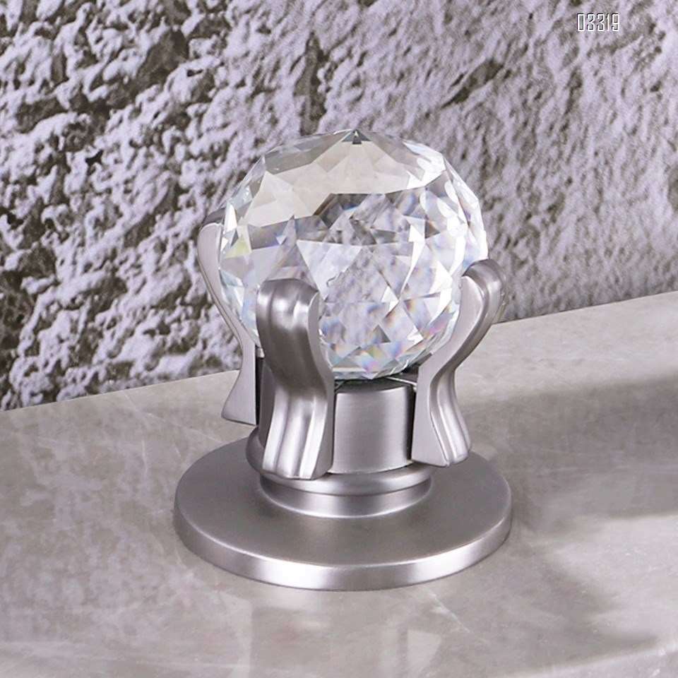 Brass crystal ball cold and hot LED temperature-sensitive color-changing luminous wash waterfall Three hole Separate basin faucet
