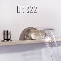 Brass cold and hot LED temperature-sensitive color-changing luminous wash waterfall Three hole Separate basin faucet