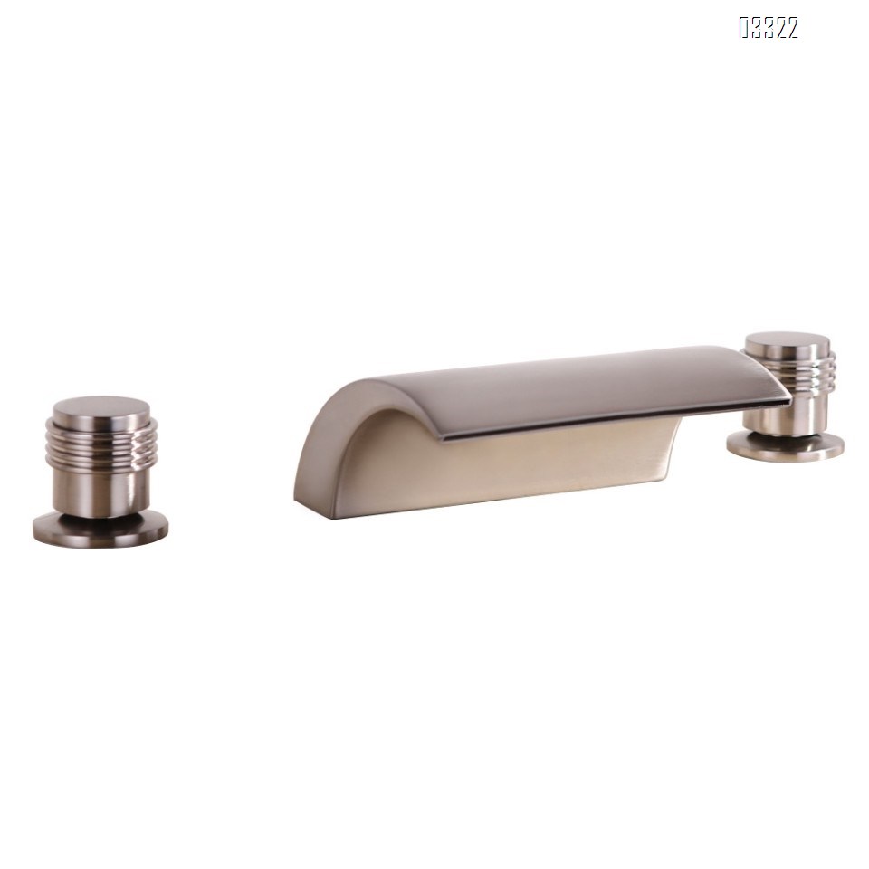 Brass cold and hot LED temperature-sensitive color-changing luminous wash waterfall Three hole Separate basin faucet