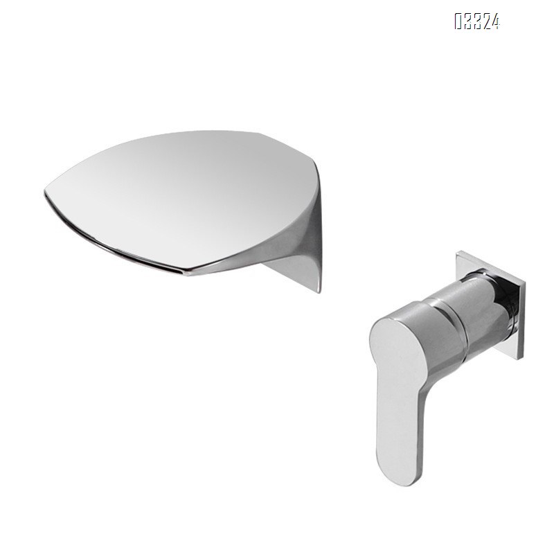 Brass wash basin with LED temperature control and waterfall bath Two hole Separate Bathroom sink wall mounted Basin Best Faucets Tap Basin