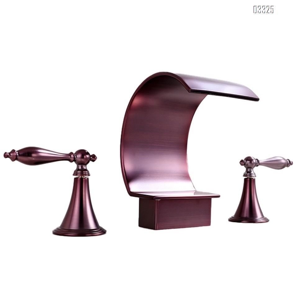 Three hole Separate Bathroom sink water Basin Best Faucets Tap Basin waterfall faucet cold and hot water faucet for hotel