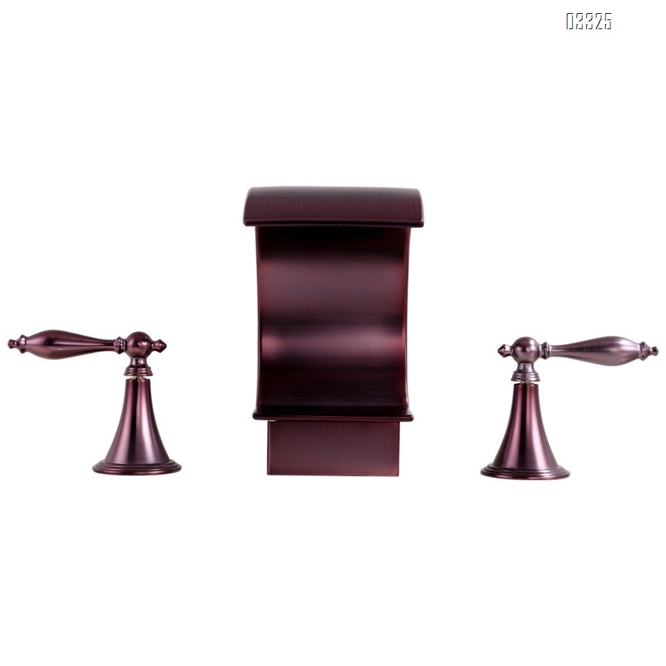 Three hole Separate Bathroom sink water Basin Best Faucets Tap Basin waterfall faucet cold and hot water faucet for hotel