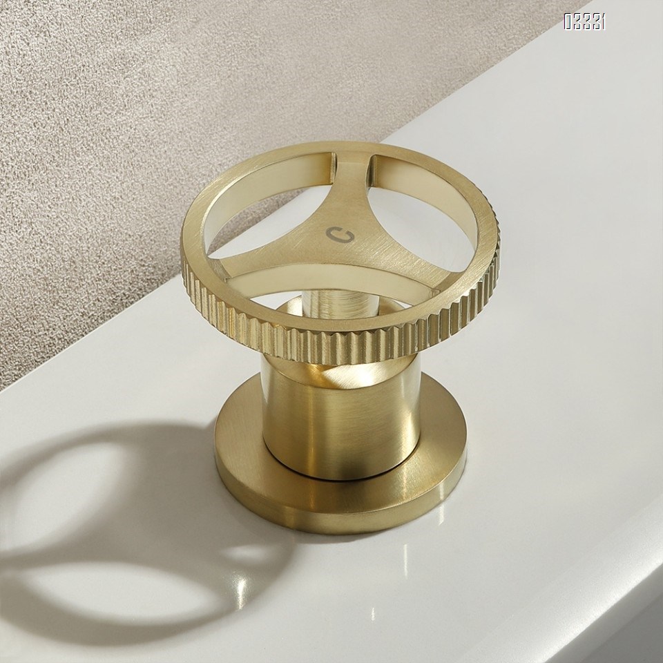 Brass Gold Three hole Separate modern Bathroom sink water Basin Best Faucets Tap Double handle cold and hot faucets