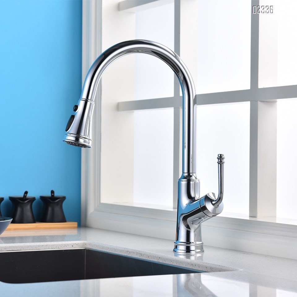 Brass modern Kitchen sink water Best Faucets pull out Tap cold and hot water Three functions basin vegetable rotate Faucets