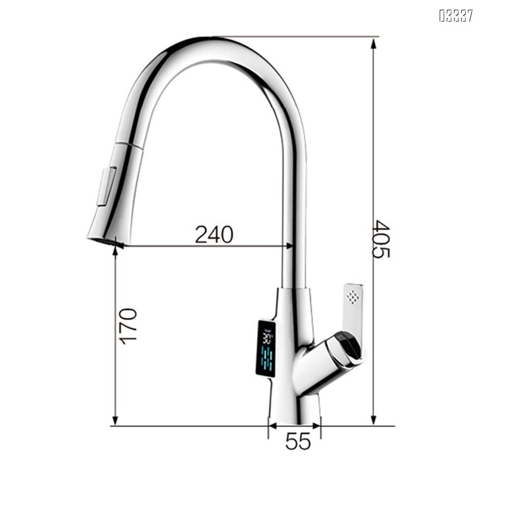 Zinc Alloy Simple modern Kitchen sink water Best Faucets Tap cold and hot mixing LED Digital Display rotate pull-out kitchen faucet